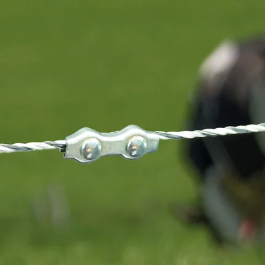 Electric fence rope connectors, galvanised polywire joiners for joining 2.5mm electric fence rope and polywire